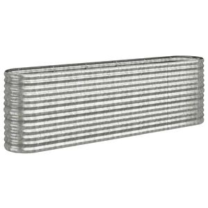 vidaXL Garden Raised Bed Galvanised Steel 224x40x68 cm Silver