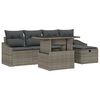 vidaXL Garden Sofa Set Height-Adjustable 6 pcs Grey Poly Rattan
