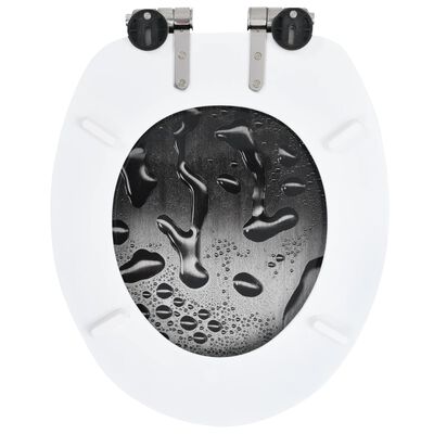 vidaXL WC Toilet Seat with Soft Close Lid MDF Water Drop Design