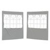 vidaXL Party Tent Sidewall 2 pcs 200 x 195 cm Light Grey PE and Steel