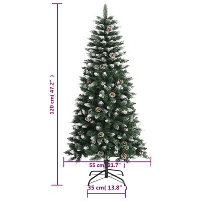 vidaXL Artificial Christmas Tree with Stand Green 120 cm PVC