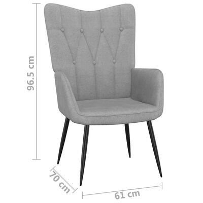 vidaXL Relaxing Chair Light Grey Fabric