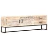vidaXL TV Cabinet White 140x30x45 cm Solid Acacia Wood