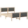 vidaXL Bed Frame with Headboard Dark Grey 150 x 200 cm Solid Pine Wood