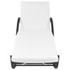 vidaXL Sun Lounger with Cushion & Table Poly Rattan Black