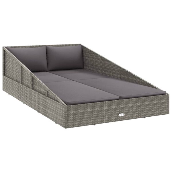 vidaXL Garden Bed Grey 110x200 cm Poly Rattan