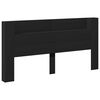vidaXL Storage Headboard with LED Black Engineered Wood