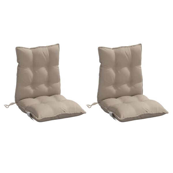 vidaXL Lowback Chair Cushions 2 pcs Taupe Oxford Fabric