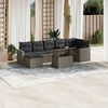 vidaXL 8 Piece Garden Sofa Set with Cushions Grey Poly Rattan