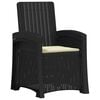 vidaXL Reclining Garden Chair Rattan Look Anthracite and Cream PP