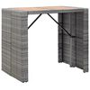 vidaXL 5 Piece Outdoor Bar Set Poly Rattan and Acacia Wood Grey