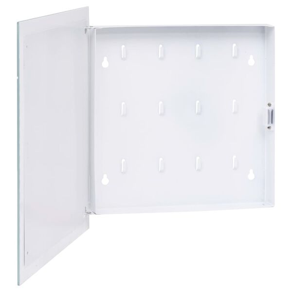 vidaXL Key Box with Magnetic Board White 35x35x4 cm