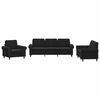 vidaXL 3 Piece Sofa Set with Cushions Black Velvet