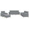 vidaXL 4 Piece Sofa Set with Pillows Light Grey Fabric