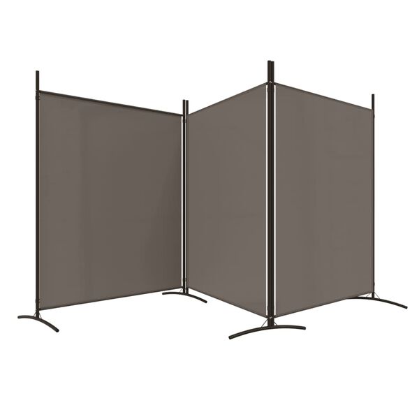 vidaXL 3-Panel Room Divider Anthracite 525x180 cm Fabric