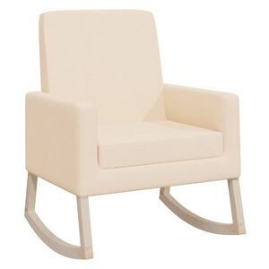 vidaXL Rocking Chair | Cream | 100% polyester, solid rubber wood, plywood