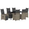 vidaXL Garden Dining Set 7 pcs Grey Poly Rattan