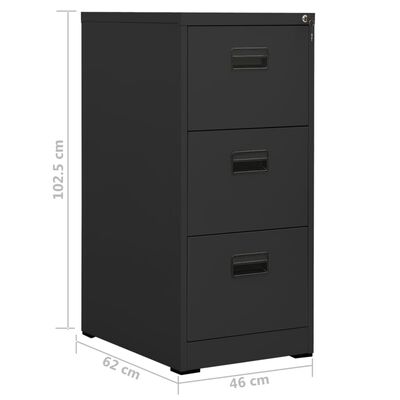 vidaXL Filing Cabinet Anthracite 46x62x102.5 cm Steel