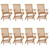 vidaXL Garden Chairs with Anthracite Cushions 8 pcs Solid Teak Wood