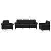 vidaXL 3 Piece Sofa Set with Cushions Black Velvet