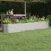 vidaXL Garden Raised Bed Galvanised Steel 260x40x36 cm Silver