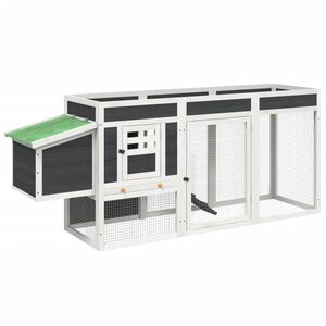 vidaXL Chicken Coop Grey 204x50x84 cm Solid Wood Pine
