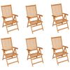 vidaXL Garden Chairs 6 pcs with Anthracite Cushions Solid Teak Wood