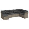 vidaXL 8 Piece Garden Sofa Set with Cushions Grey Poly Rattan