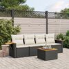 vidaXL 5 Piece Garden Sofa Set with Cushions Black Poly Rattan