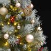 vidaXL Artificial Hinged Christmas Tree 150 LEDs & Ball Set 120 cm