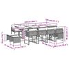 vidaXL 13 Piece Garden Dining Set with Cushions Grey Poly Rattan