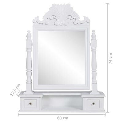 vidaXL Vanity Makeup Table with Rectangular Swing Mirror MDF