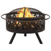 vidaXL Rustic Fire Pit with Poker 76 cm XXL Steel