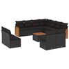vidaXL 12 Piece Garden Sofa Set with Cushions Black Poly Rattan