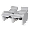 Artificial Leather Home Cinema Recliner Reclining Sofa 2-seat White