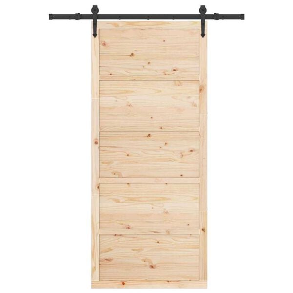 vidaXL Sliding Door Natural 80 x 208 cm Solid Pine Wood