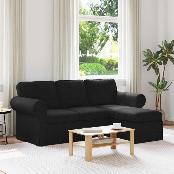 vidaXL Sofa Black 195 x 138 x 80 cm Fabric