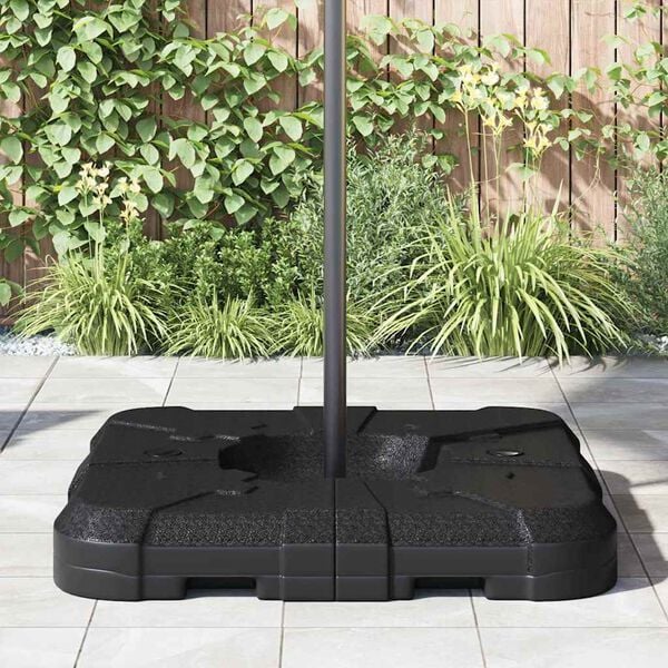 vidaXL Umbrella Base Set 2 pcs Black 88.5 x 88.5 x 12 cm Plastic