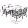 vidaXL 5 Piece Garden Dining Set with Cushions Grey Poly Rattan