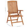 vidaXL Reclining Garden Chairs with Cushions 6 pcs Solid Teak Wood