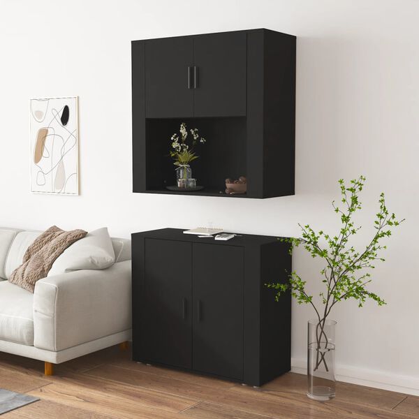 vidaXL Highboard Black Engineered Wood