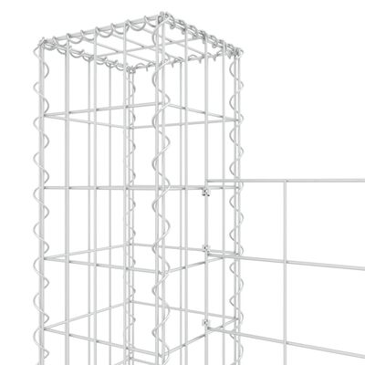 vidaXL U-shape Gabion Basket with 4 Posts Iron 380x20x150 cm