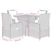 vidaXL 5 Piece Garden Dining Set with Cushions Grey Poly Rattan