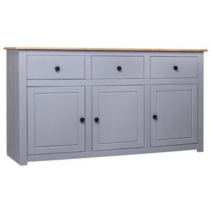 vidaXL Sideboard | Grey and natural wood | Solid pinewood | Large | Sideboard