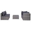vidaXL 9 Piece Garden Lounge Set with Cushions Poly Rattan Grey