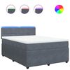 vidaXL Box Spring Bed with Mattress Dark Grey Double Velvet