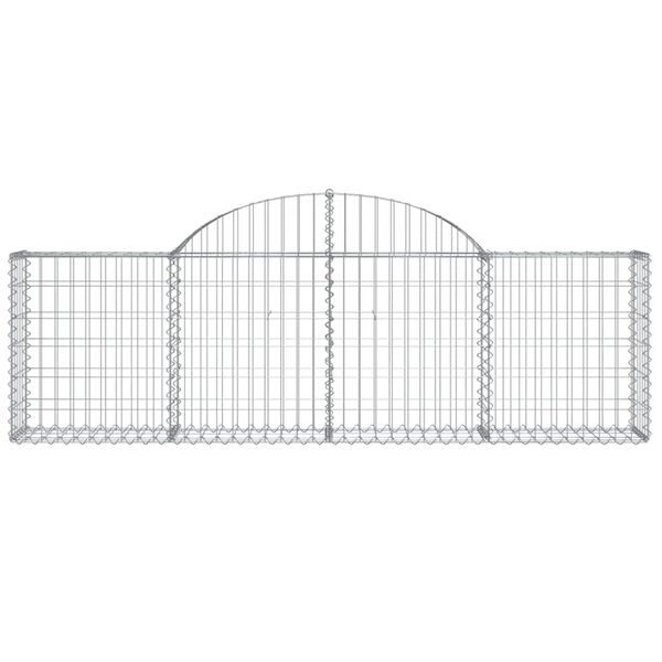 vidaXL Arched Gabion Baskets 10 pcs 200x30x60/80 cm Galvanised Iron