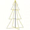 vidaXL Christmas Cone Tree | Warm white | Metal | Large | Decorative Inlays