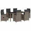 vidaXL Outdoor Dining Set 7 pcs Light Grey and Dark Grey