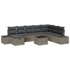vidaXL Garden Sofa Set 9 pcs Grey Poly Rattan